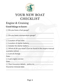 New Boat Checklist