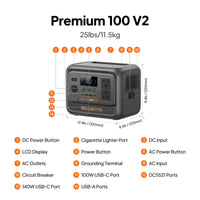 BLUETTI PREMIUM 100 V2 PORTABLE POWER STATION | 2,000W 1,024Wh